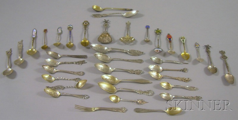 Appraisal: Approximately Thirty Silver Souvenir Spoons sold with some additional silver