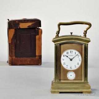 Appraisal: Charles Hour Carriage Clock France c brass and beveled glass