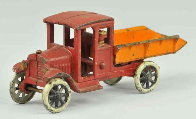 Appraisal: FREIDAG DUMP TRUCK c 's scarce example cast iron painted