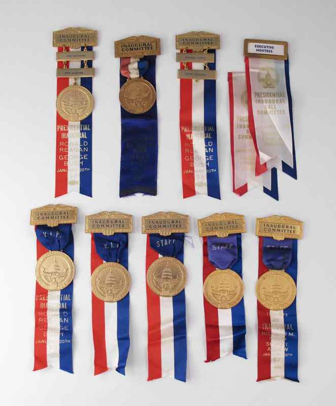 Appraisal: COLLECTION OF REAGAN AND NIXON INAUGURAL COMMITTEE RIBBONS To include