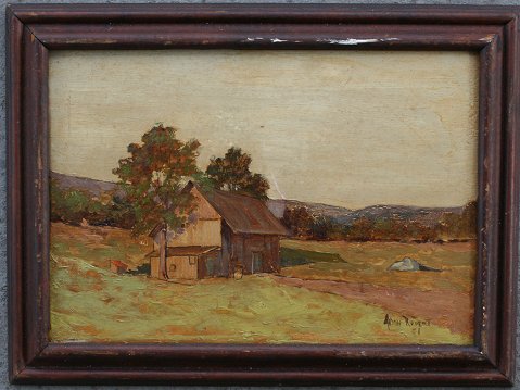 Appraisal: RUDERT Anton American - Country Landscape with Barn OIL Wood