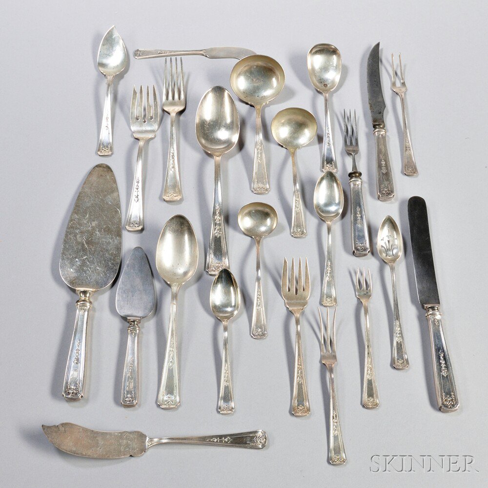 Appraisal: Whiting Oriana Sterling Silver Flatware Service Massachusetts first half th