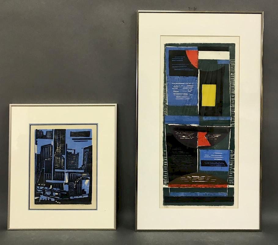 Appraisal: Two Werner Drewes Color Woodcuts Werner Drewes New York Missouri