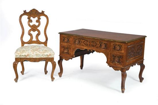 Appraisal: FRENCH-STYLE DESK AND CHAIR Probably France nd quarter- th century