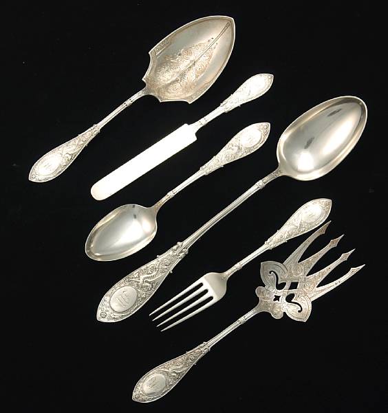 Appraisal: A sterling assembled partial flatware setWhiting Mfg Co Providence RIArabesque