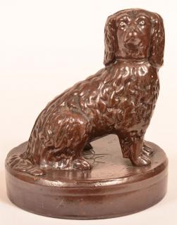 Appraisal: Ohio Sewer Tile Figure of a Seated Spaniel th Century