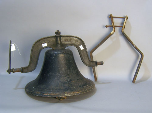 Appraisal: Cast iron bell marked C S Bell Co Hillsboro dia