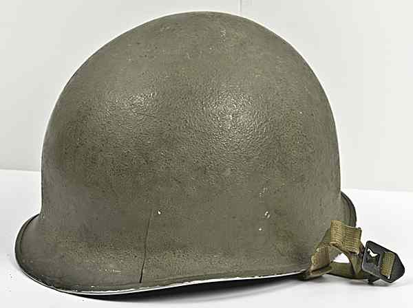 Appraisal: US WWII M- Fixed Bale Helmet and Liner Fixed bale