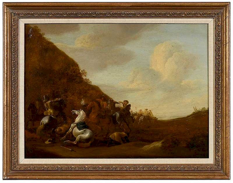 Appraisal: Attributed to Jan Jacobsz van der Stoffe Dutch active Cavalry