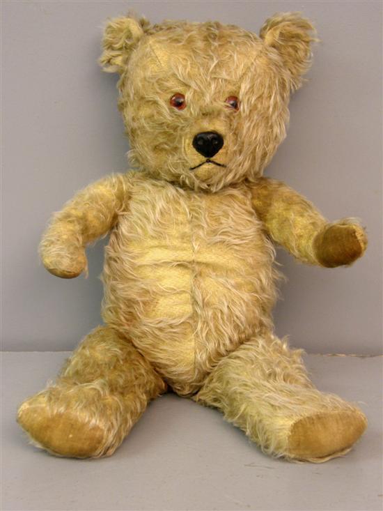 Appraisal: 's gold plush jointed teddy bear h in