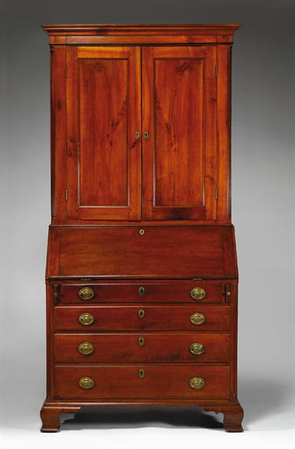 Appraisal: Cherrywood slope front desk with bookcase top pennsylvania last third