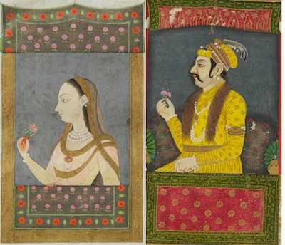 Appraisal: A Pair of Miniature Painted Illuminated Portraits India th th