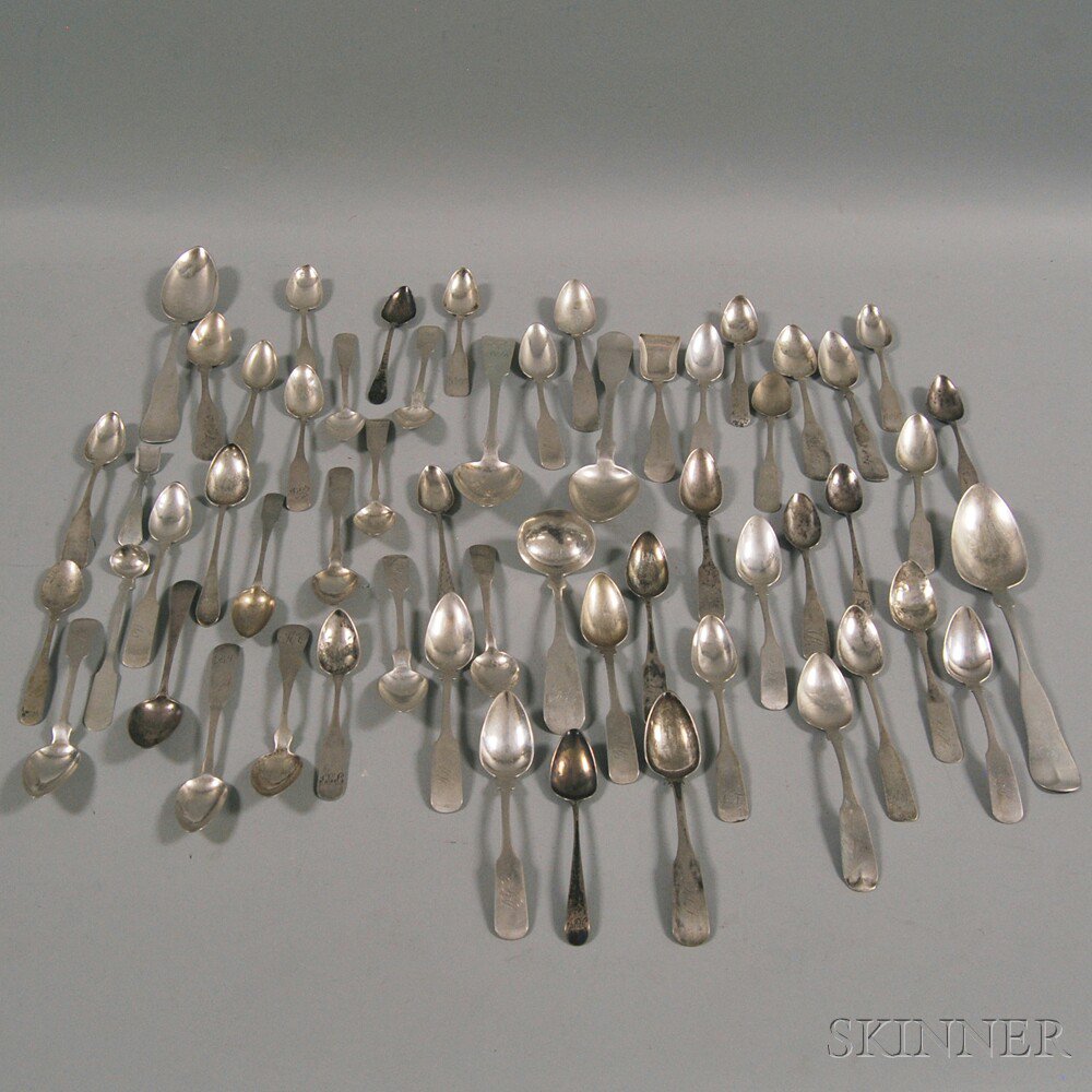 Appraisal: Approximately Fifty Coin Silver Spoons various makers including Edward Watson