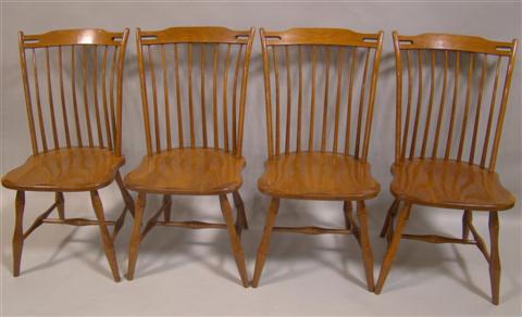 Appraisal: SET FOUR WINDSOR STYLE CHAIRS Branded Quality Crafted in the