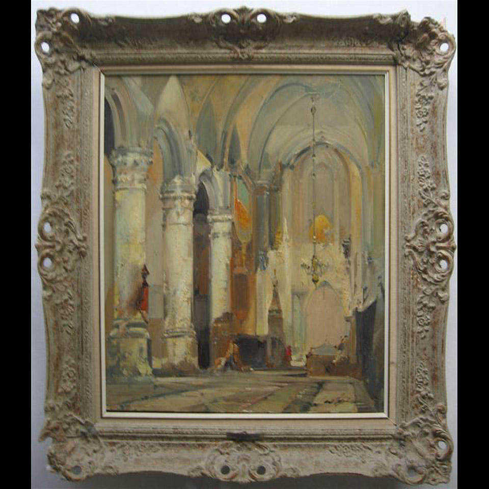 Appraisal: CHURCH INTERIOR J De Vogel - DUTCH OIL ON CANVAS