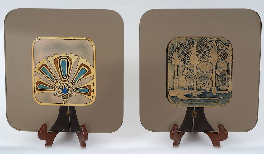 Appraisal: Two De Passille Sylvestre Enamel Plaques Two De Passille Sylvestre