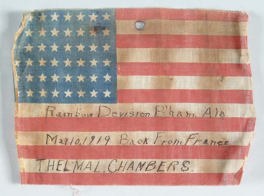 Appraisal: -STAR PARADE FLAG USED IN FRANCE WWI x printed flag