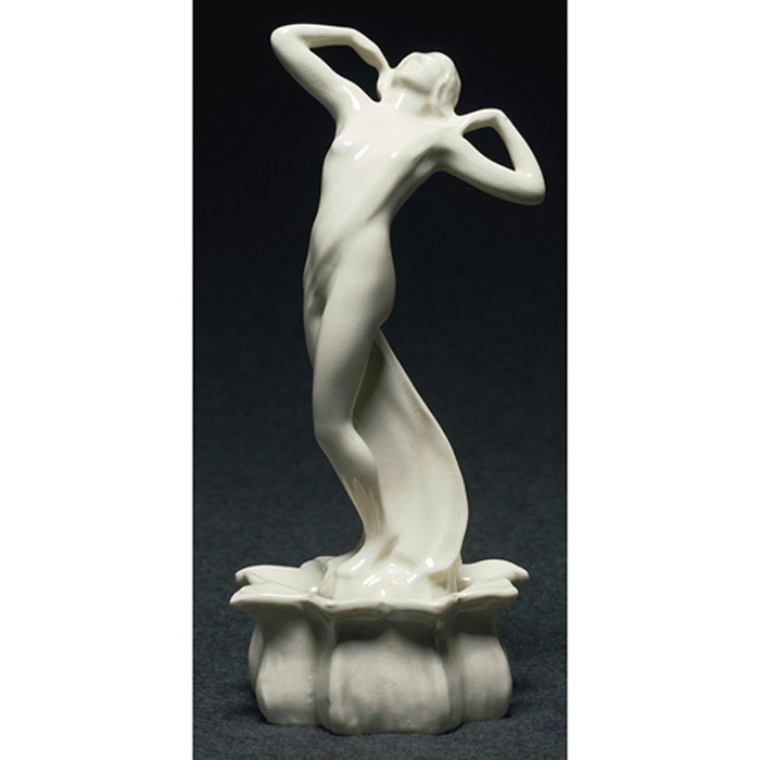 Appraisal: Cowan flower frog nude dancer white high glaze marked w