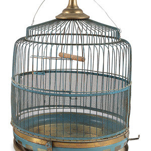 Appraisal: Four Wood and Wire Bird Cages th Century including two