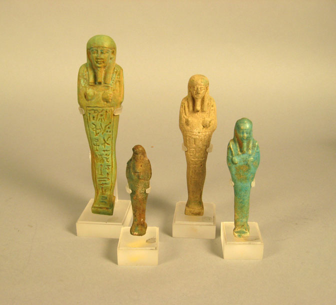 Appraisal: Group of four terra cotta Egyptian Ushabti figures late period