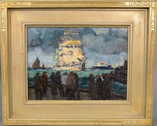 Appraisal: Andrew George Winter - The Dockside Loafers signed lower right