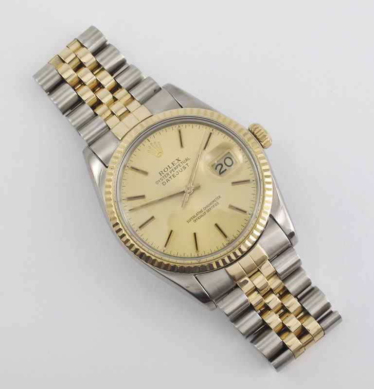 Appraisal: ROLEX OYSTER PERPETUAL TWO TONE WRISTWATCH K yellow gold and