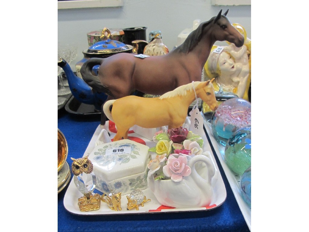 Appraisal: Two Beswick horses two posies etc