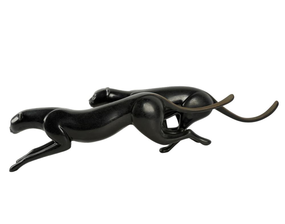 Appraisal: LOET VANDERVEEN PANTHER GROUPsigned and numbered to underside Condition areas