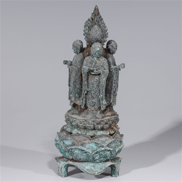 Appraisal: Chinese bronze Buddhist figural grouping with four standing figures on