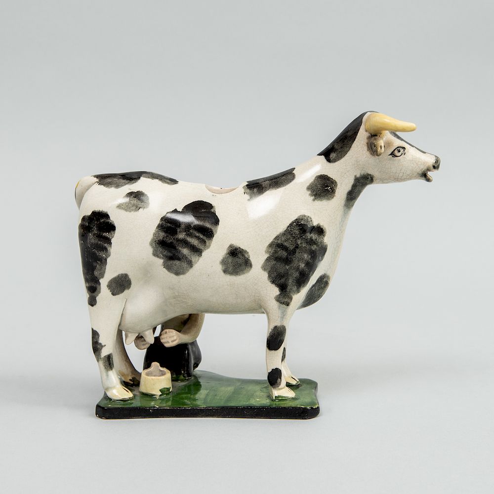 Appraisal: Staffordshire Pearlware Milking Group Unmarked with inventory label ' Staffordshire