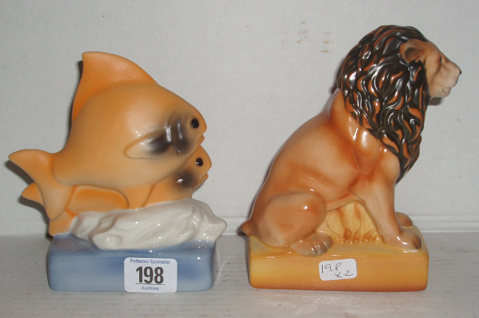 Appraisal: UKI Ceramics British Lion Shoal Of Fish Both Boxed with