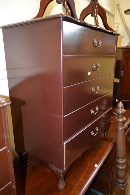 Appraisal: QUEEN ANNE STYLE FIVE DRAWER CHEST AND A BEDSIDE CABINET