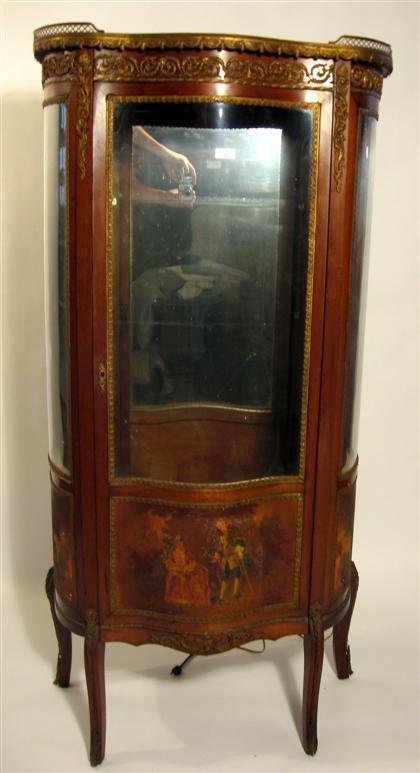 Appraisal: Louis XV style gilt bronze mounted Vernis Martin vitrine th