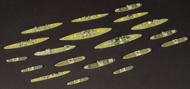 Appraisal: Collection of Davto painted white metal military ships