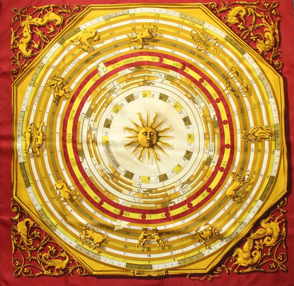 Appraisal: Hermes Silk Scarf - Astrologie Dies et Hore Hermes twill