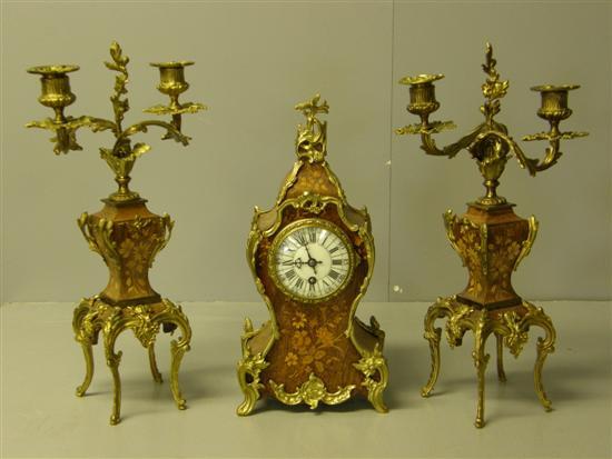 Appraisal: th century style Dutch marquetry inlaid and gilt metal clock