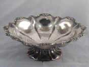 Appraisal: A Swedish standard silver lobed dish on stand with applied