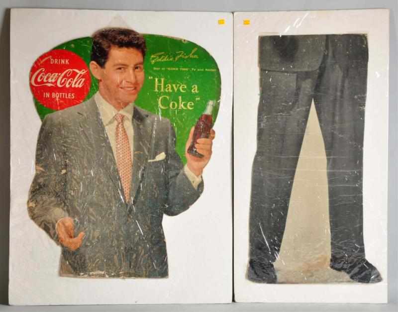 Appraisal: Cardboard Coca-Cola Eddie Fisher Cutout s Separated at waist Medium