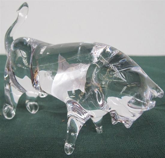 Appraisal: BACCARAT ANGEL FIGURE AND A BULL FIGURE GLASS BULL The