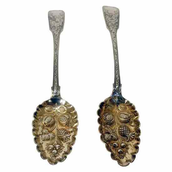 Appraisal: A Pair of Irish William IV Sterling Silver Repouss Berry