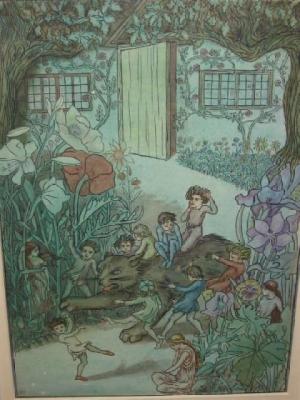 Appraisal: ENGLISH SCHOOL Late th Century Figures in the Garden book