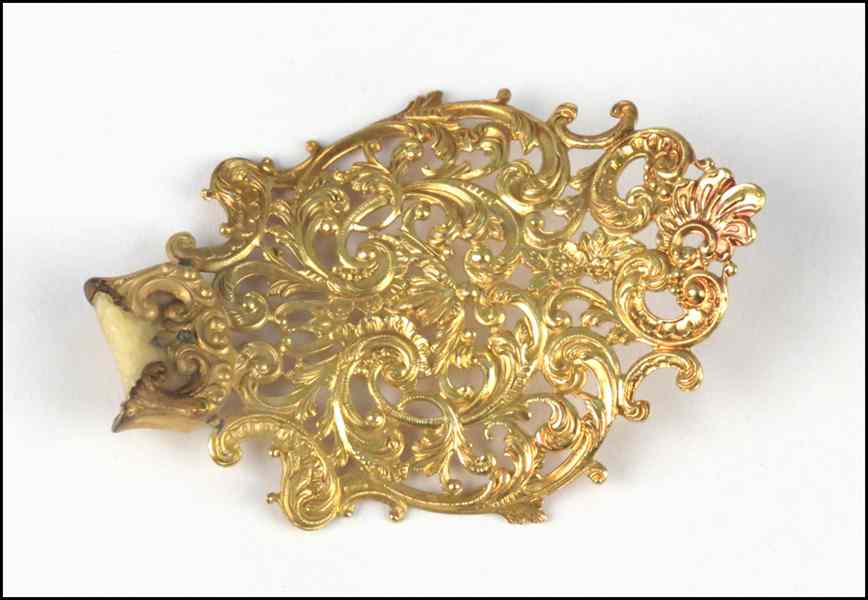 Appraisal: FILIGREE KARAT YELLOW GOLD HAIR ORNAMENT grams Condition No Specific