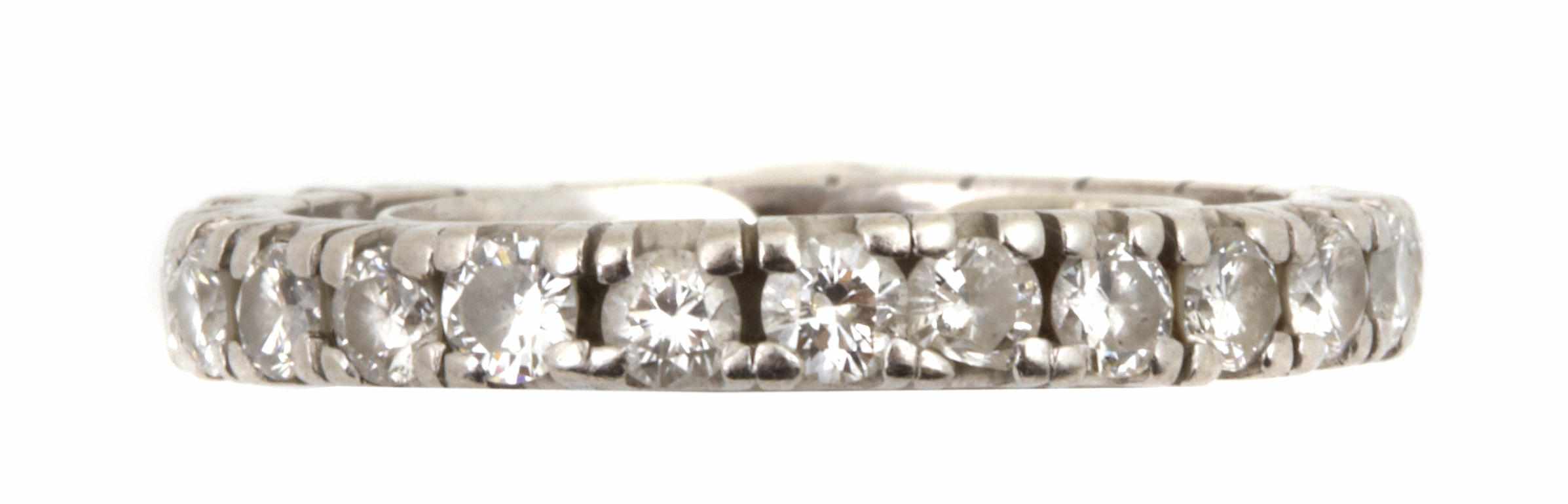 Appraisal: Property of another owner A diamond and platinum eternity band