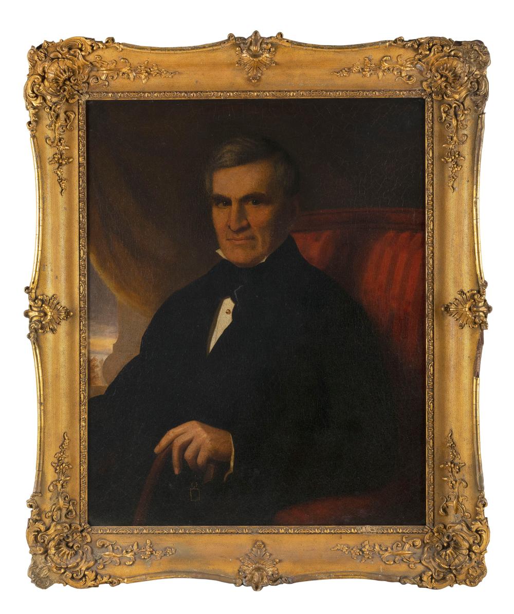 Appraisal: AMERICAN SCHOOL th Century Portrait of a gentleman seated in