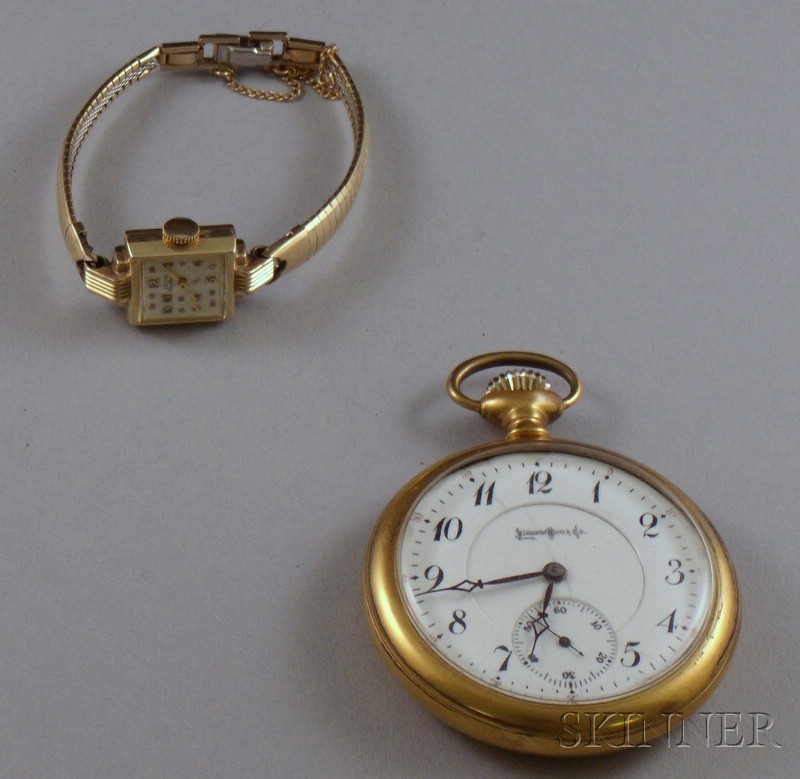 Appraisal: Illinois Open Face Pocket Watch and a Lady's Boxed Elgin