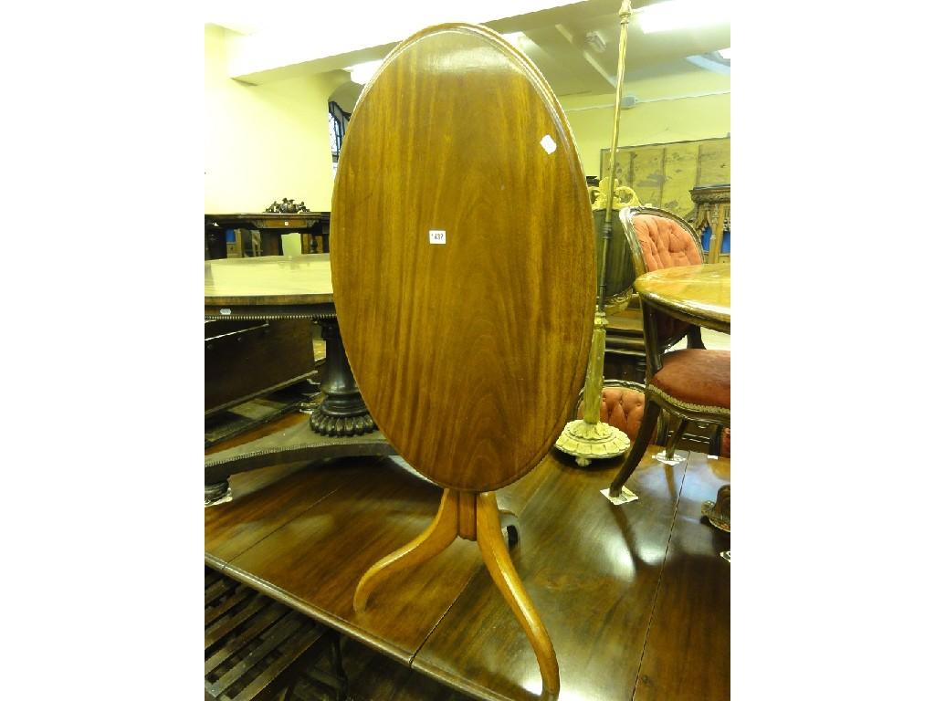 Appraisal: A th century mahogany tilt top occasional table of oval