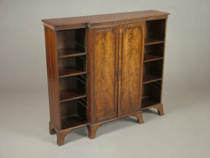 Appraisal: A Georgian style mahogany dwarf bookcase mid th century of