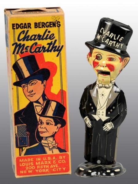 Appraisal: Marx Charlie McCarthy Walker Toy in Orig Box Description Tin