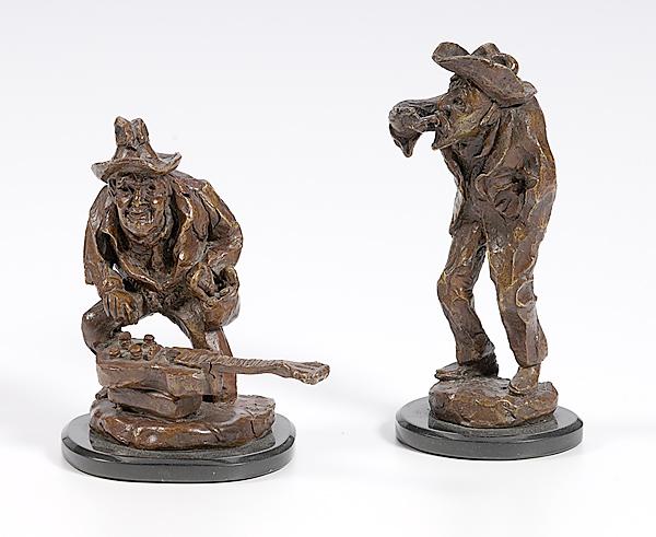 Appraisal: F CHAVEZ BRONZE MALE FIGURES Pair of bronze castings each