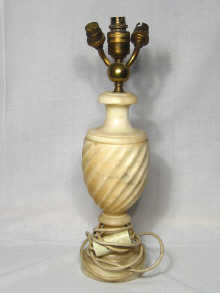 Appraisal: A marble table lamp with three lamp fittings cm high